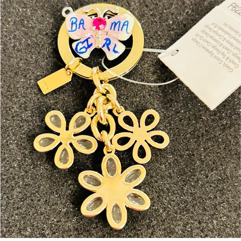 π°SOLDπ°RARE Coach Flower Keychain/ Bag Charm - Picture 5 of 14